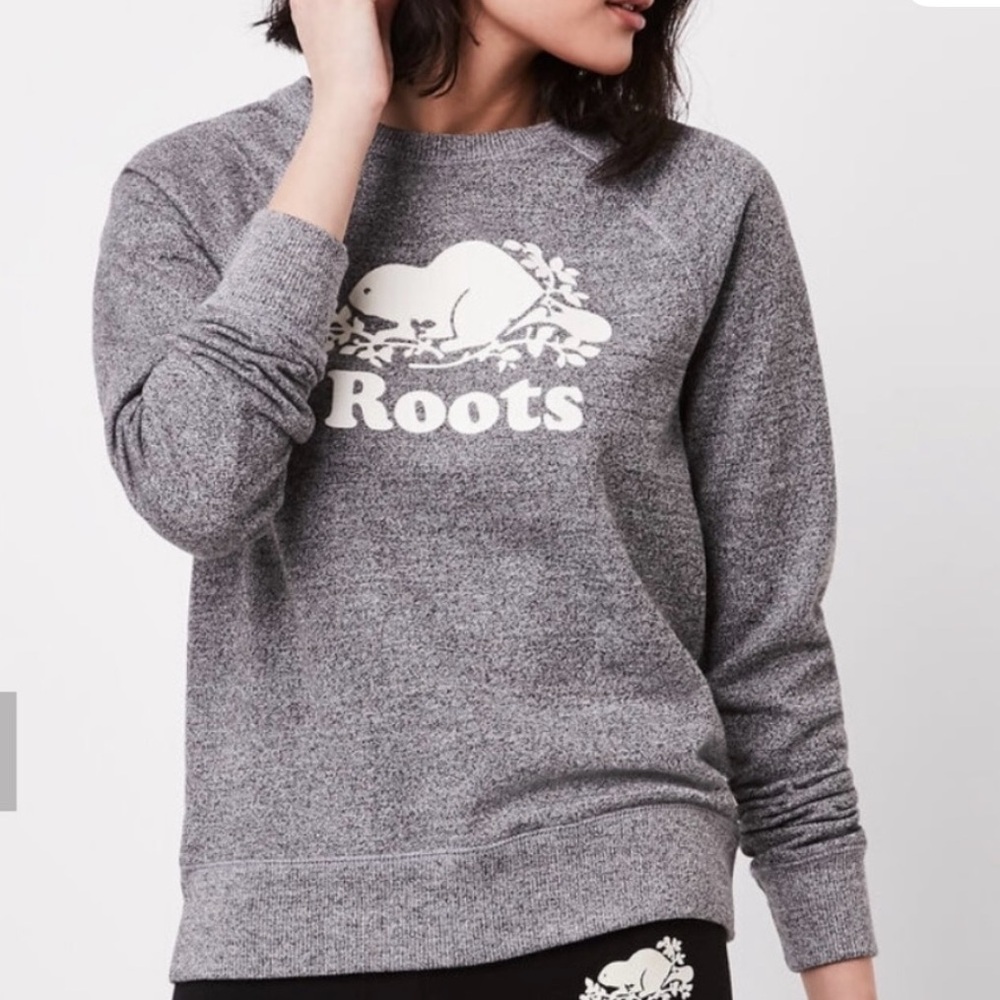 Roots salt and pepper crewneck sweatshirt large